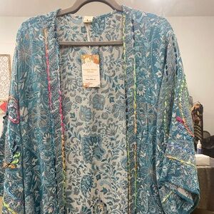 Handcrafted Embroidered duster fits up to 1x